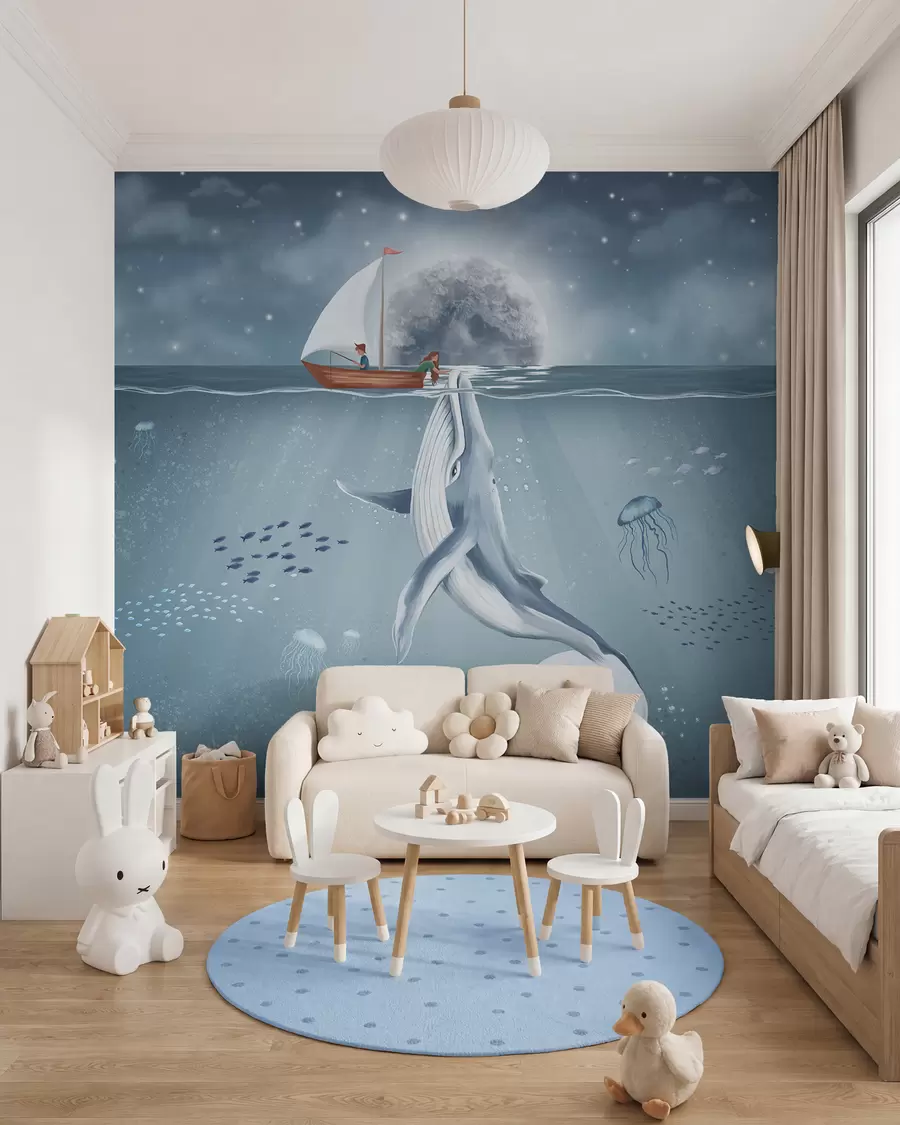 Carta da parati per Bambini Incontro al chiaro di luna 