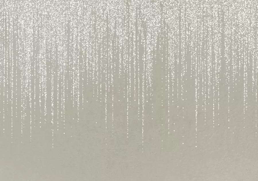 Carta da parati Foglie 3D Un'elegante stampa verticale di ghirlande punteggiate su uno sfondo beige, che crea un senso di profondità e movimento