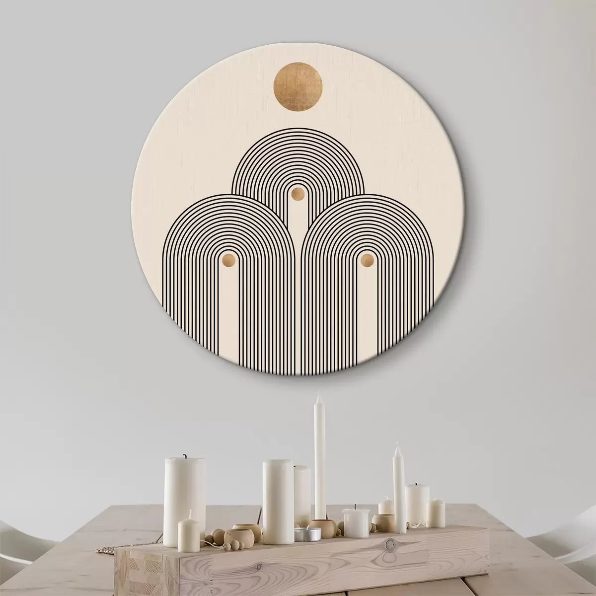 Quadri rotondi Geometria in stile Boho r35929