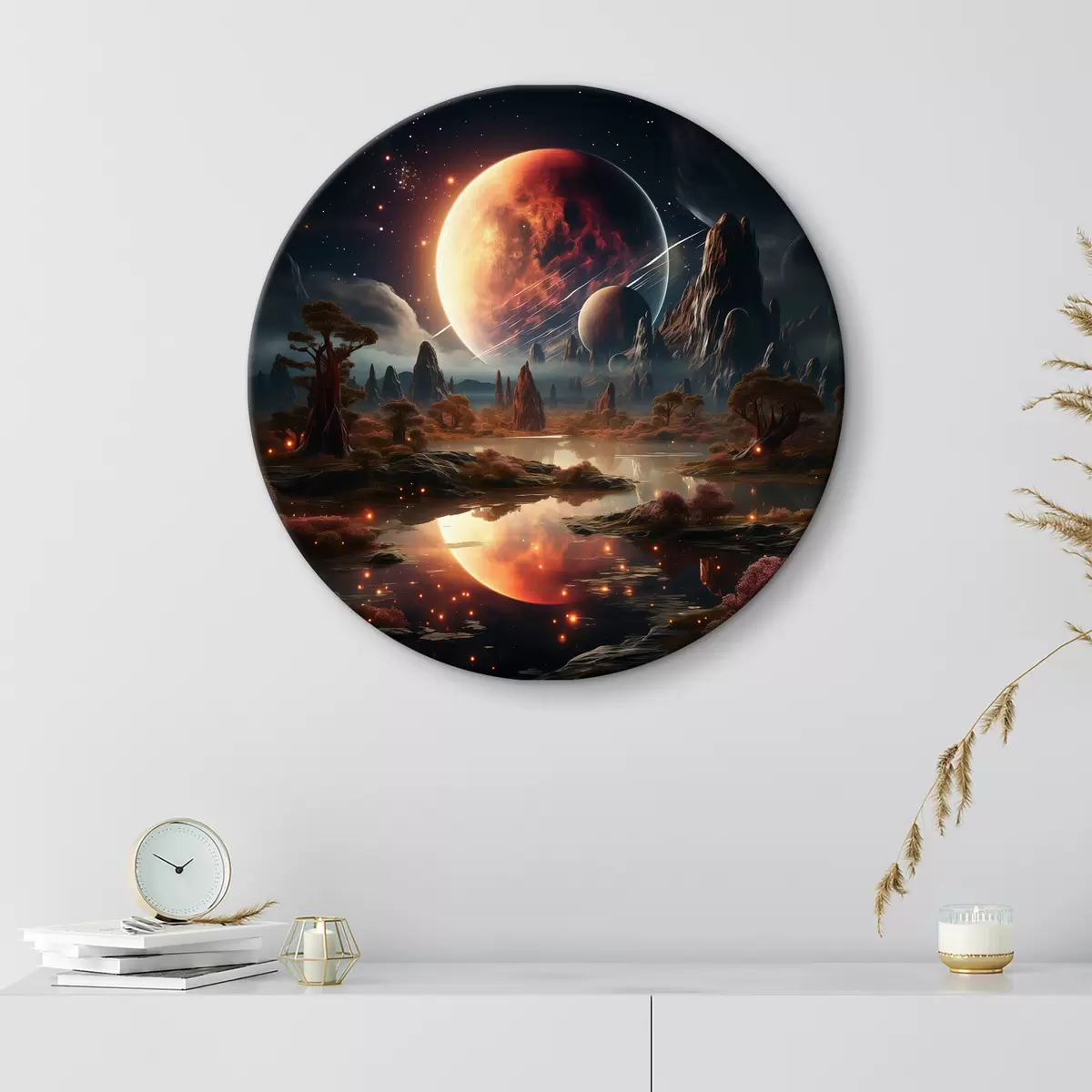 Quadri rotondi Foresta nello spazio r37392