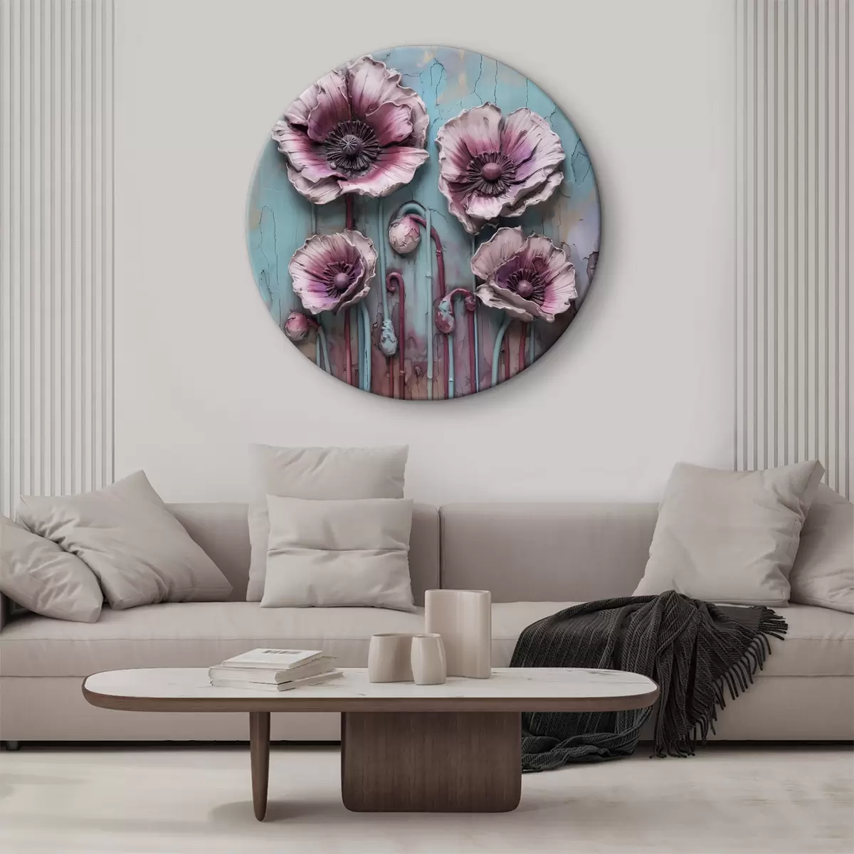 Quadri rotondi Fiori acquerellati r37840