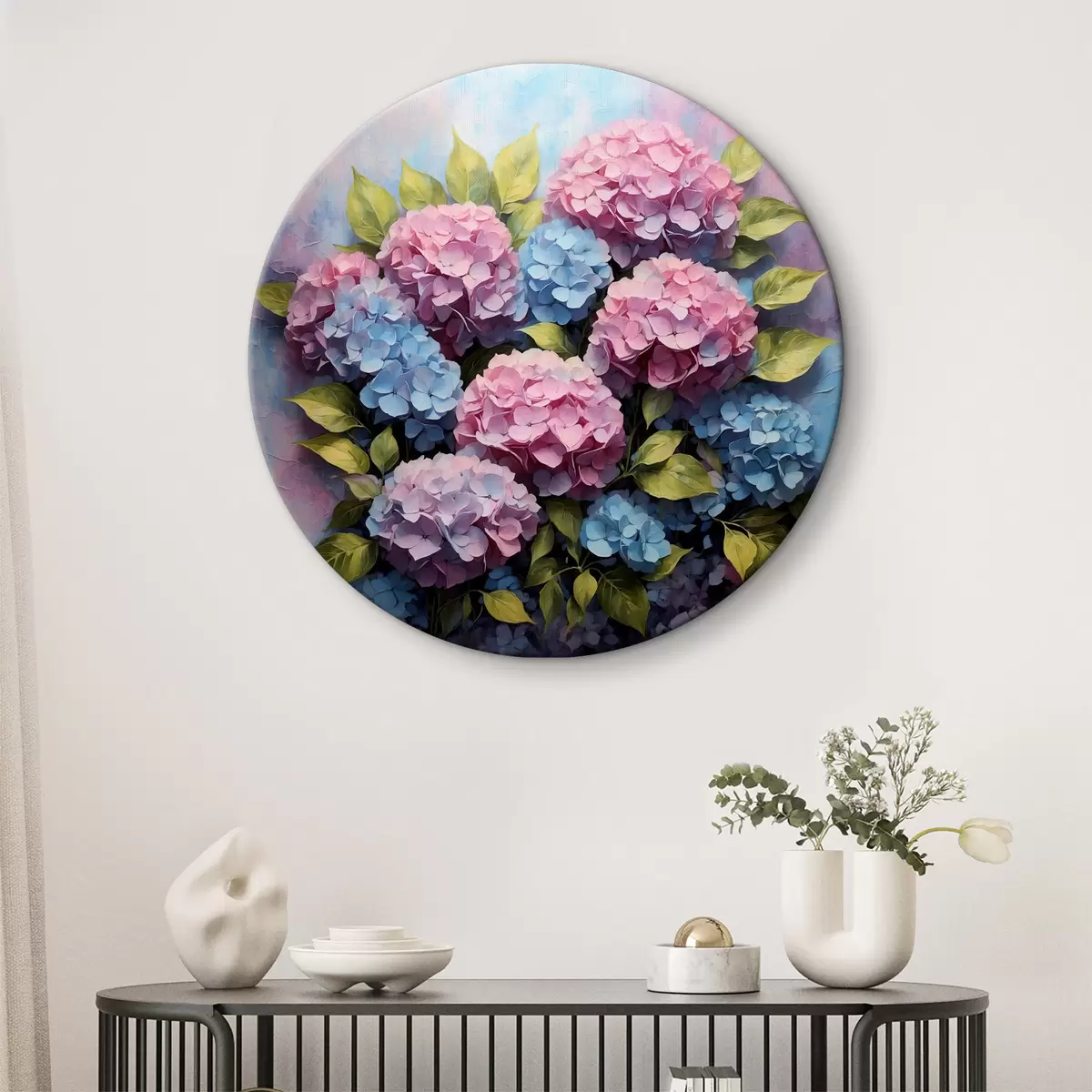 Quadri rotondi Bouquet di ortensie r38221