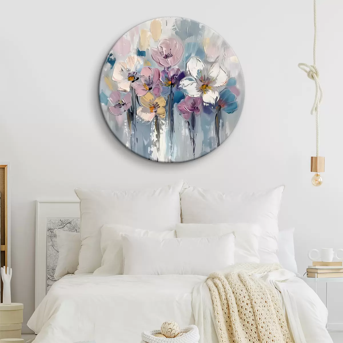Quadri rotondi Fiori astratti r38643