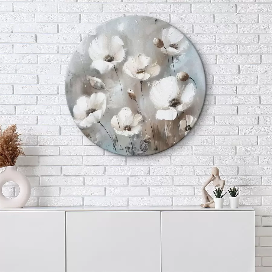 carta da parati Trama stampata pianta di fiori di campo bianchi nr. r38925