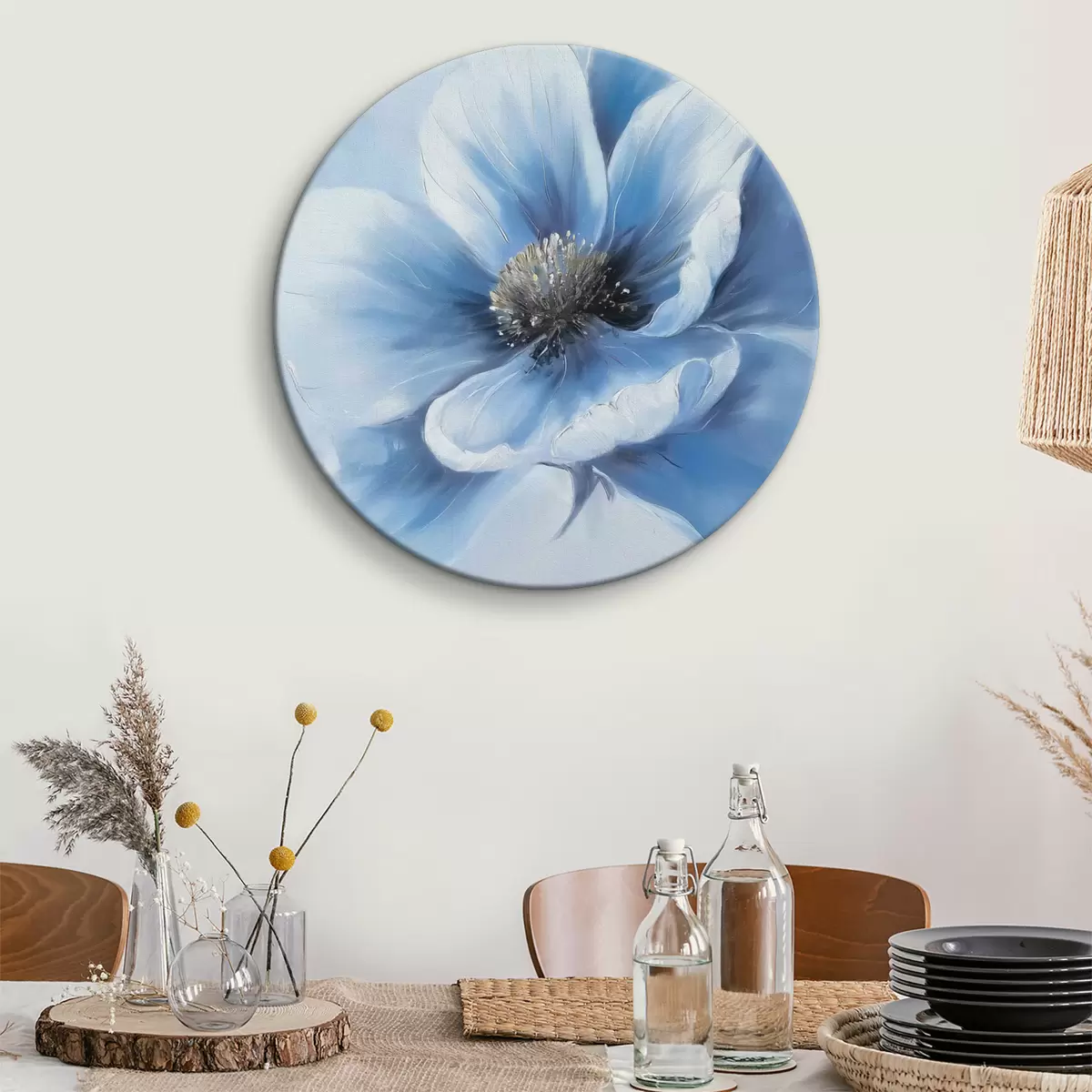 Quadri rotondi Fiore blu r38927