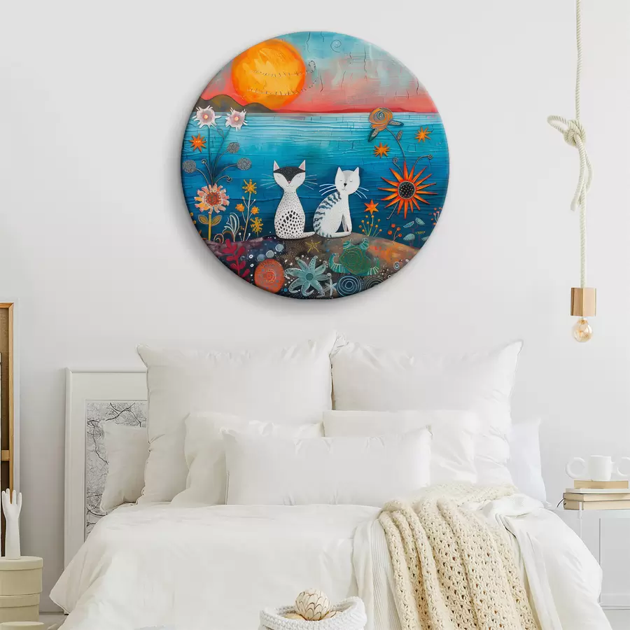 carta da parati Due gatti guardano l'alba nr. r39085