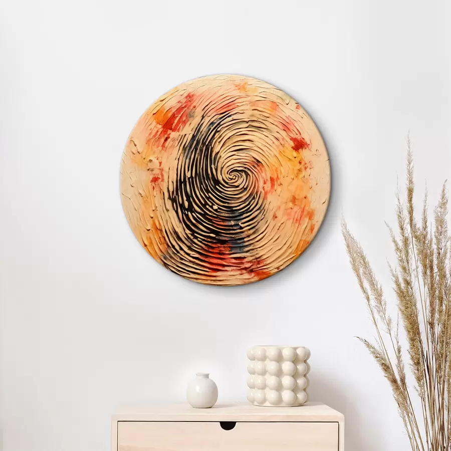 carta da parati Impronta digitale nella vernice, colore beige, rosso, arancione, giallo, nero nr. r40105