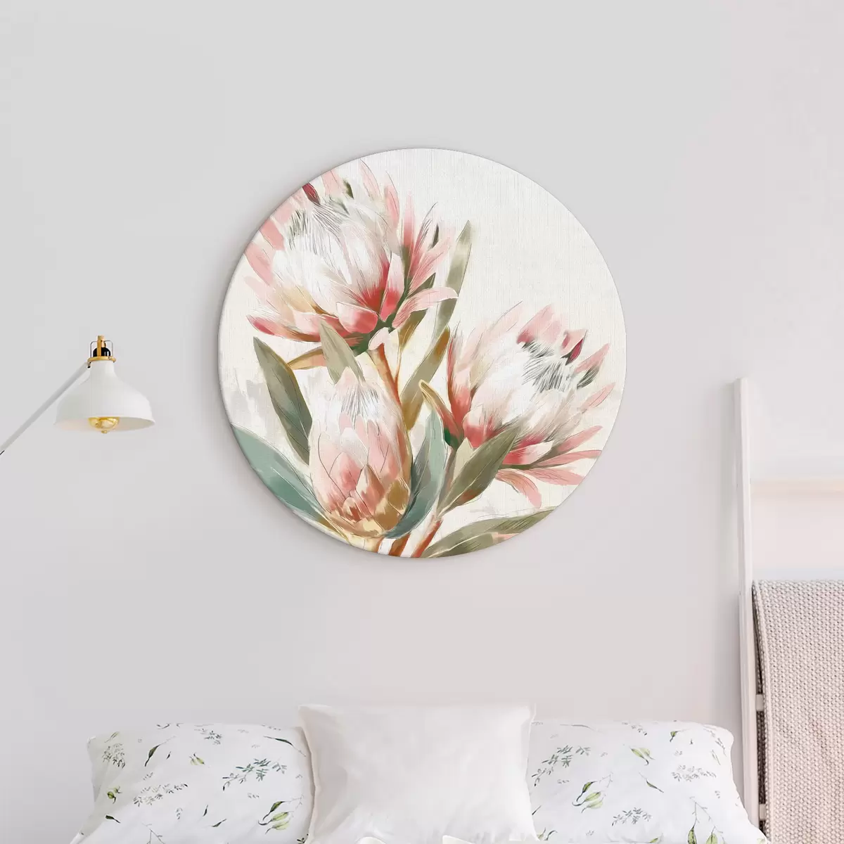 Quadri rotondi Fiori di protea rosa r40117
