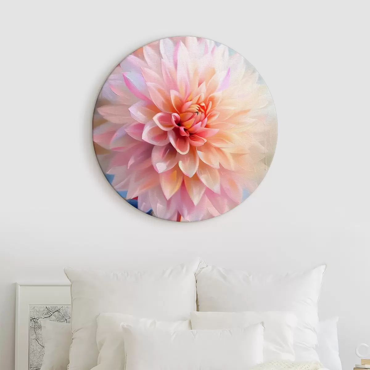 Quadri rotondi Grande fiore rosa r40121