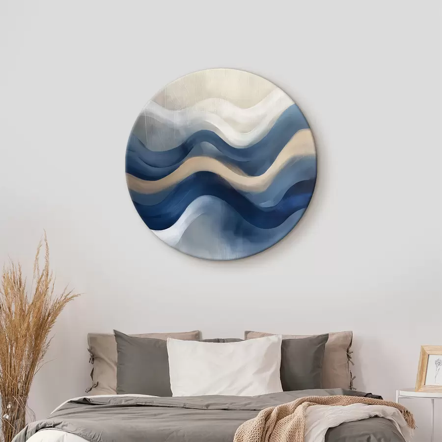 carta da parati linee blu-beige nr. r40242