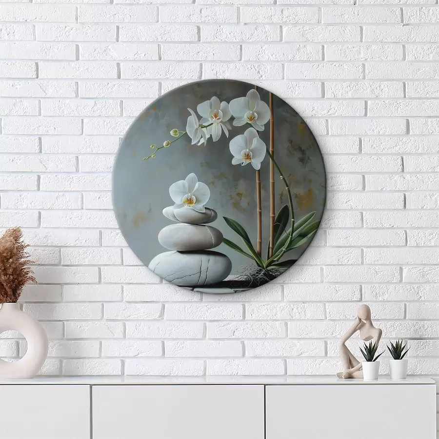 carta da parati Orchidea su un muro grigio nr. r40368