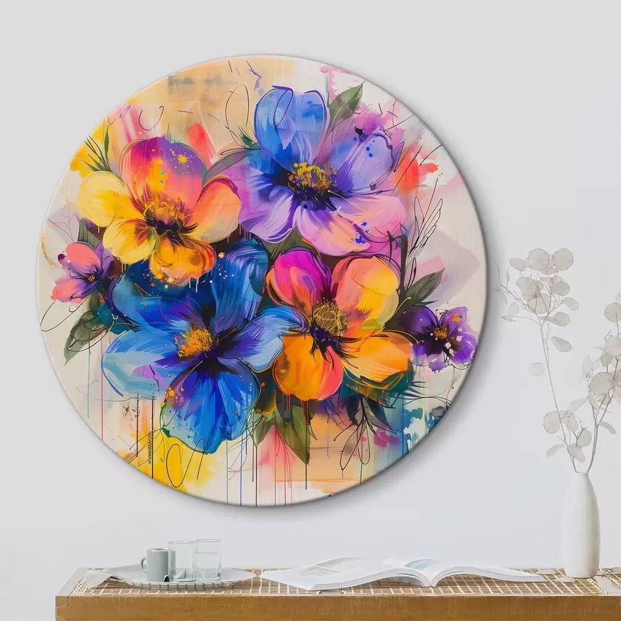 carta da parati Fiori su uno sfondo astratto nr. r40373