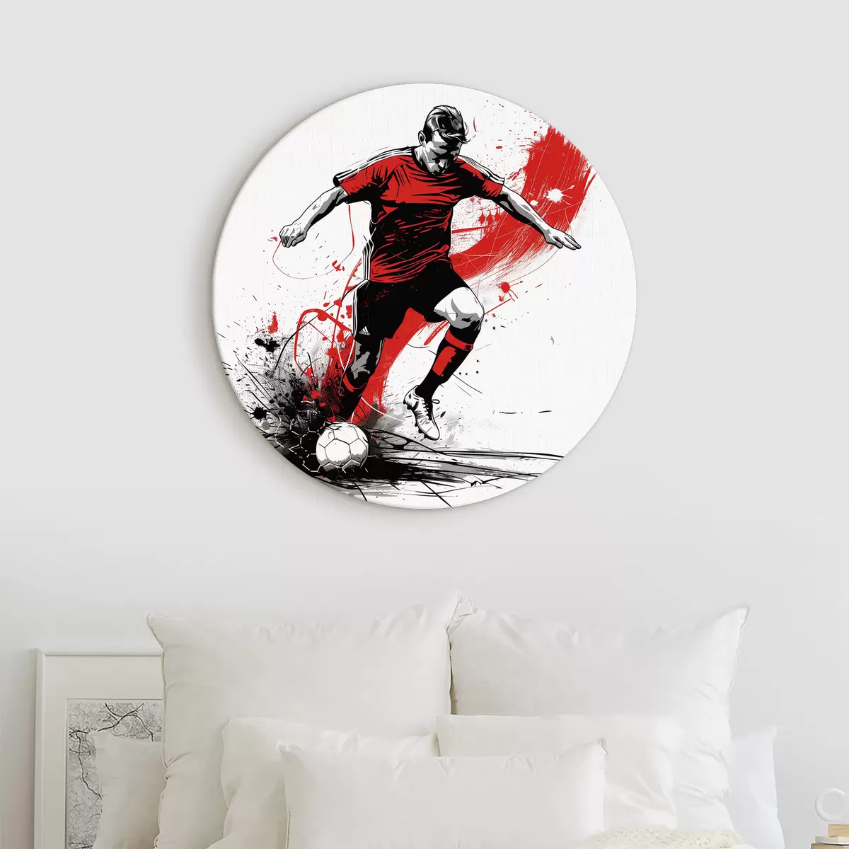 Quadri rotondi Giocatore di calcio r40379