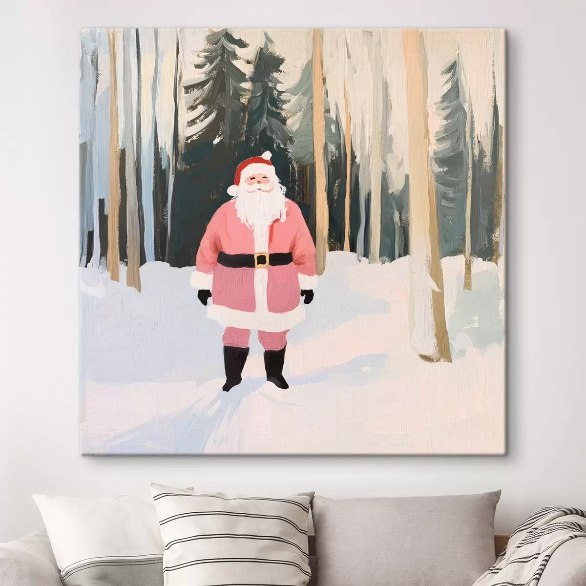 carta da parati Babbo Natale nella foresta di Natale nr. s42103