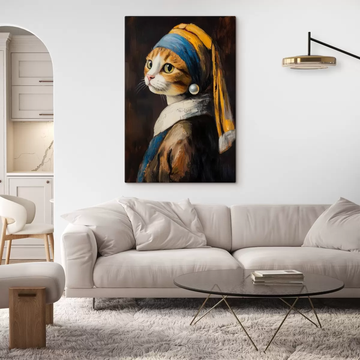 carta da parati Un gatto con un orecchino di perla nr. s42107