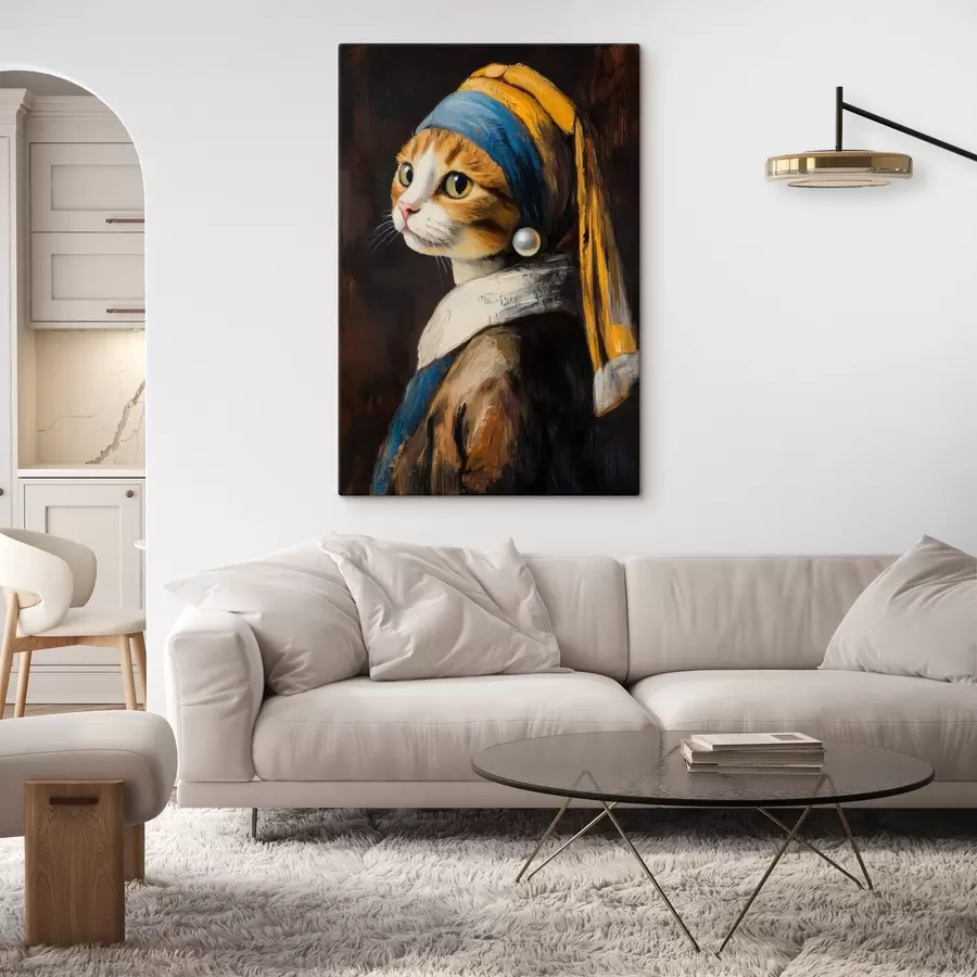 carta da parati Un gatto con un orecchino di perla nr. s42107