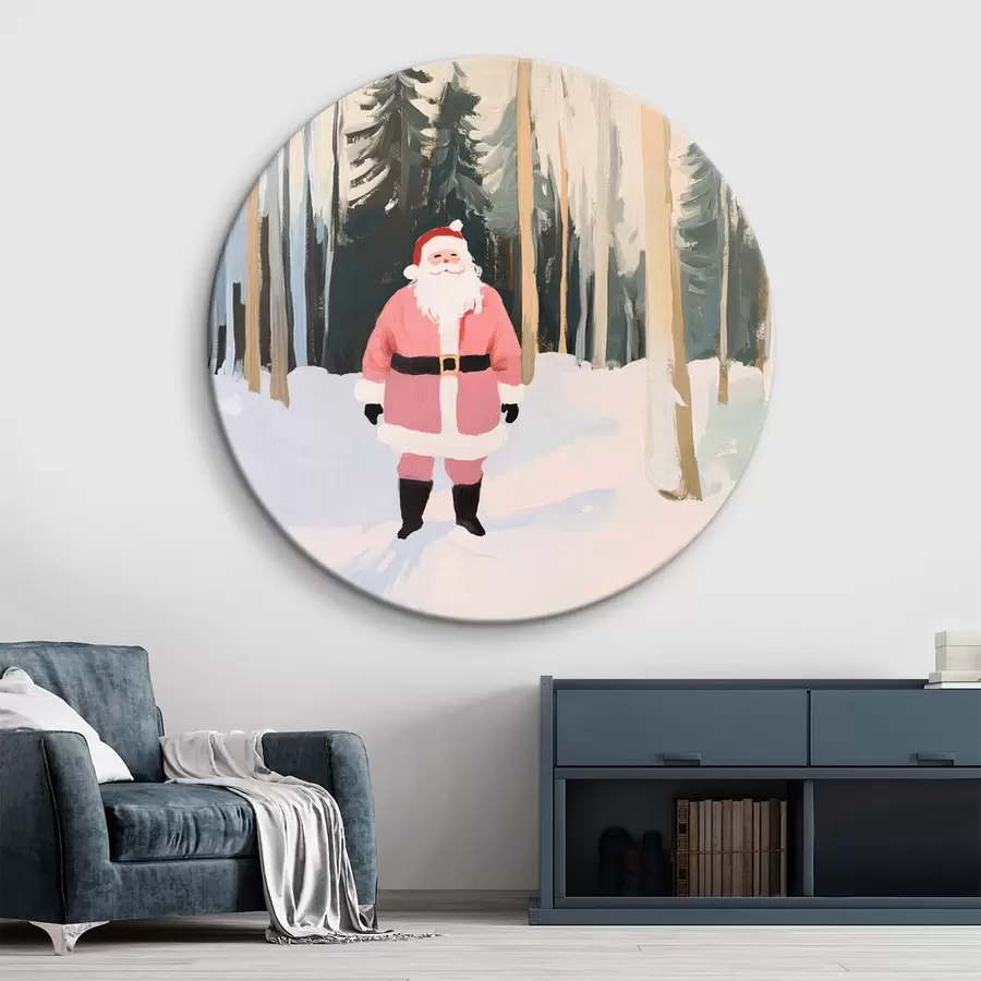 carta da parati Babbo Natale nella foresta di Natale nr. r42103