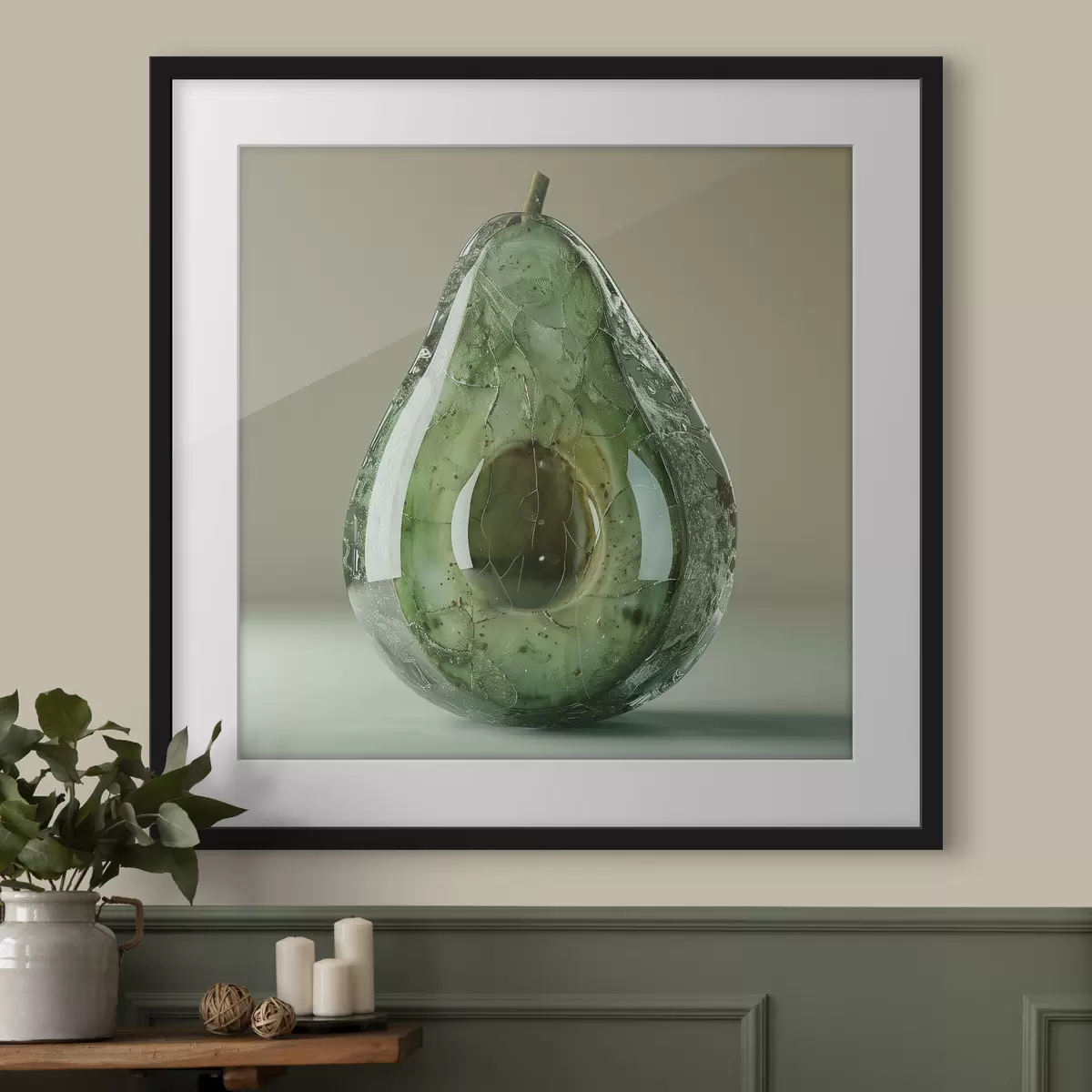 Poster Verdure, avocado in vetro f42068