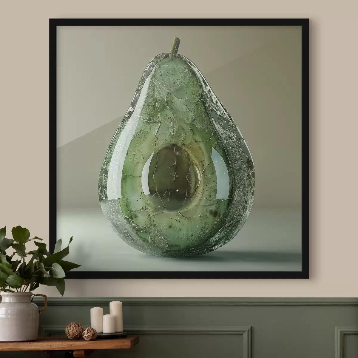 Poster Verdure, avocado in vetro f42068