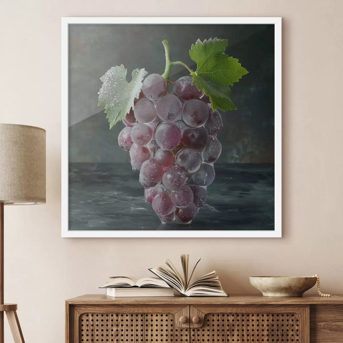 Poster Frutta, grappolo d'uva al gelo f42072