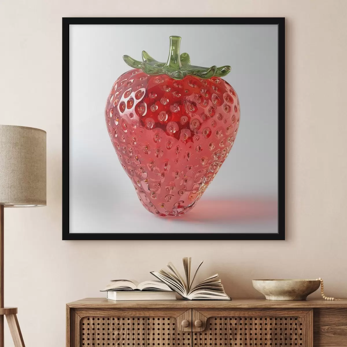 Poster Frutti, fragole su uno sfondo chiaro f42077
