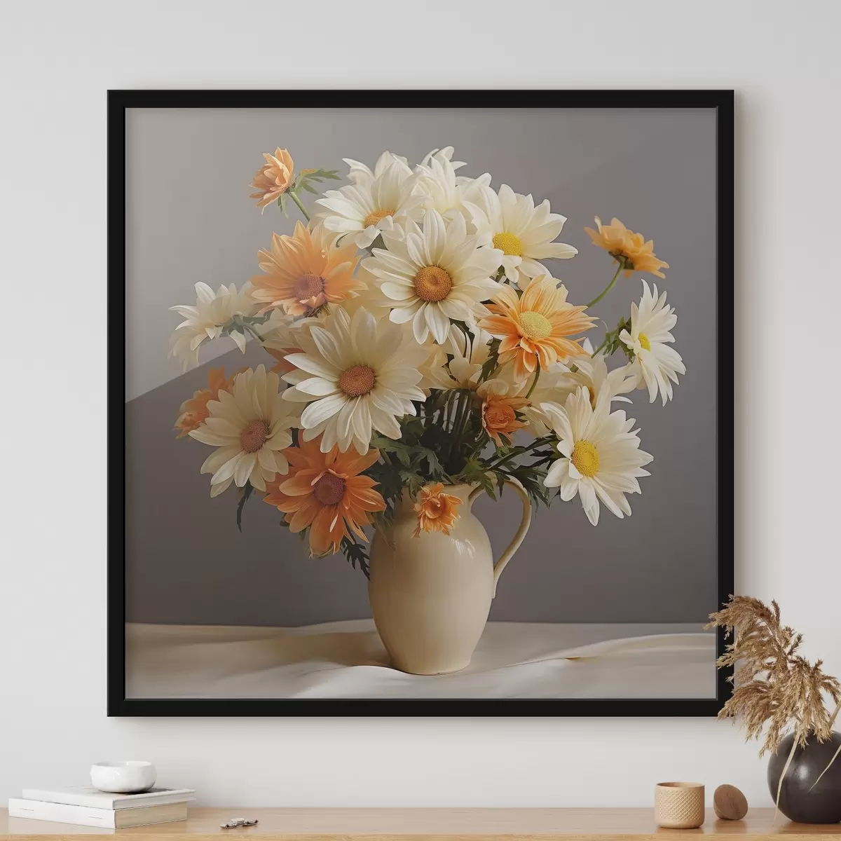 Poster Vaso con fiori su un tavolo f36812
