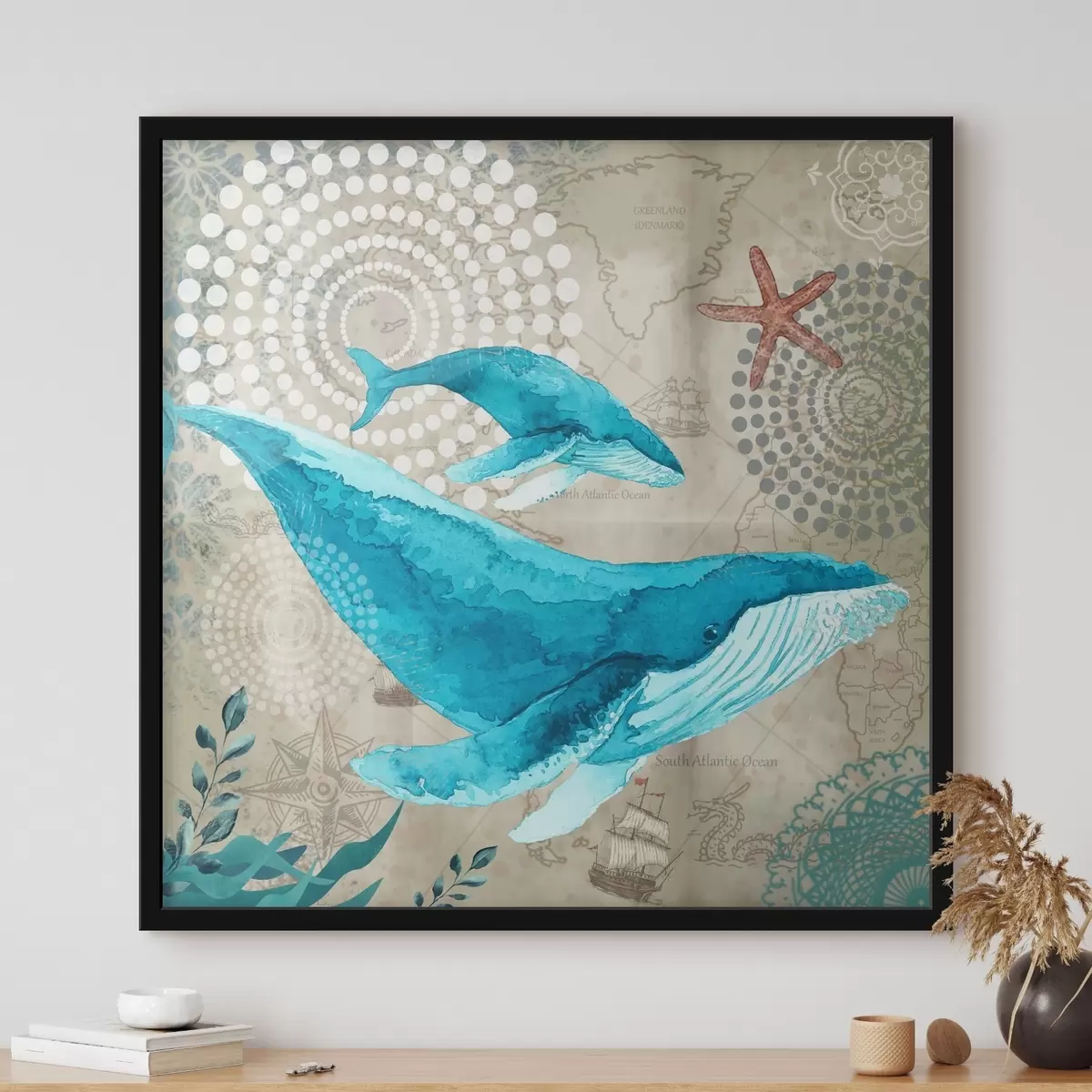 Poster Balenottera azzurra e balena f37153