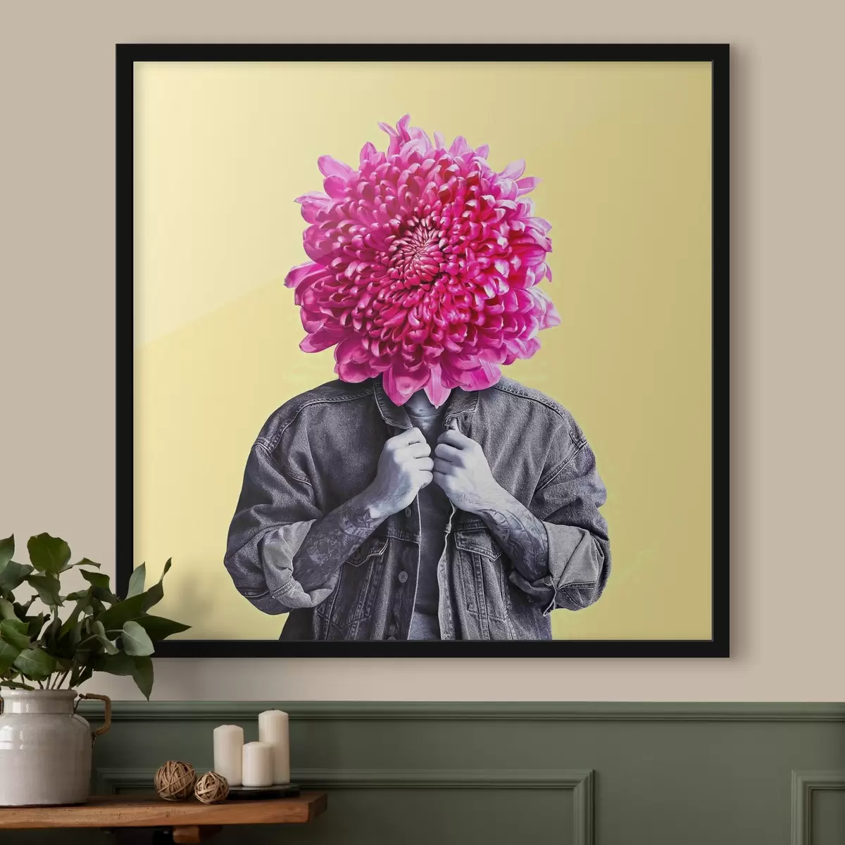 Poster Persona con testa di fiore f37294