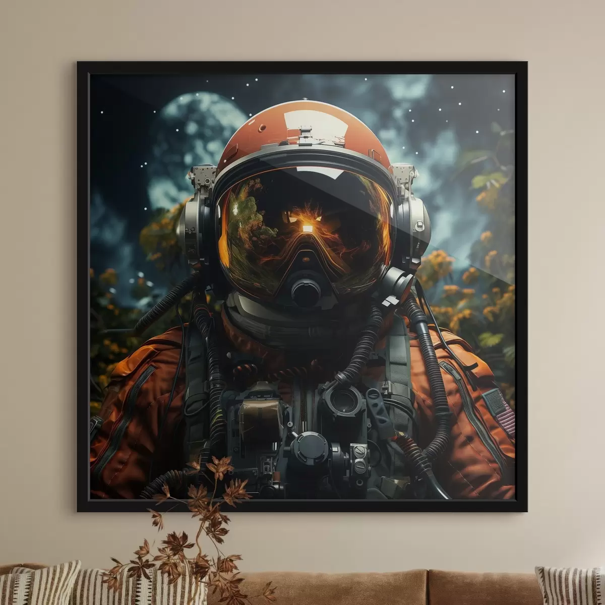 Poster Persona con tuta da astronauta f37389