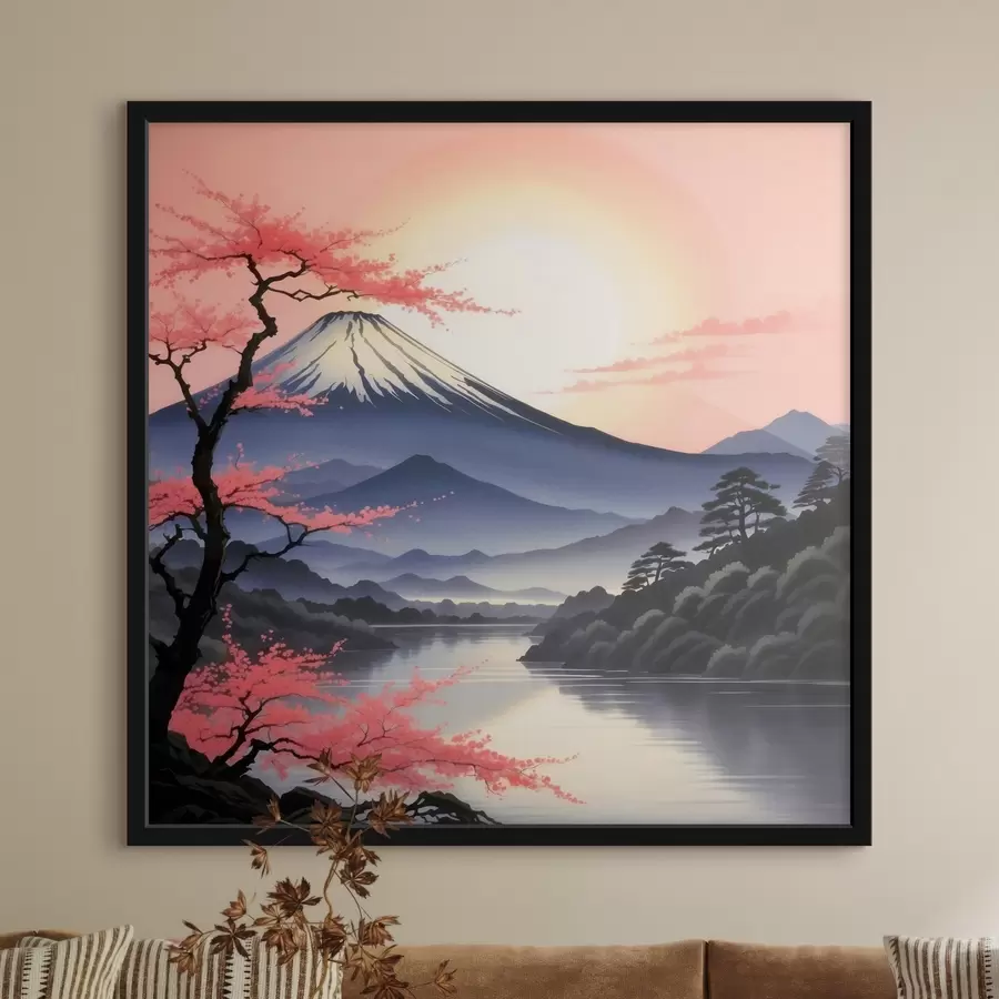 carta da parati Montagna con lago e alberi nr. f38100