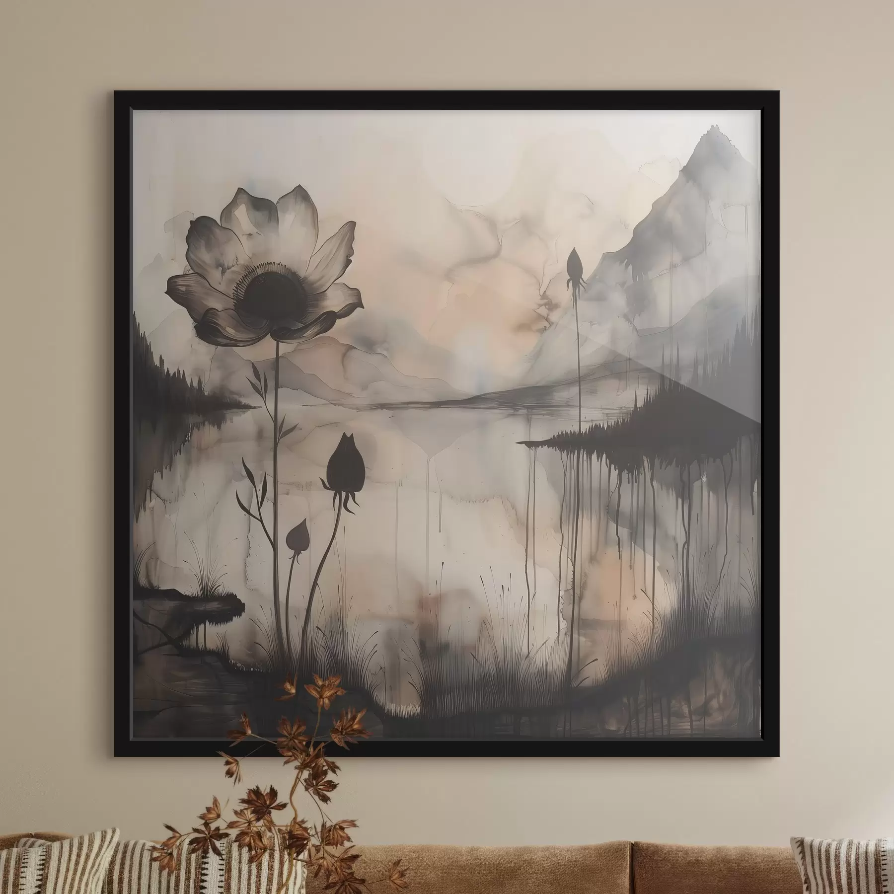 carta da parati Immagine di un fiore e di un lago nr. f38161