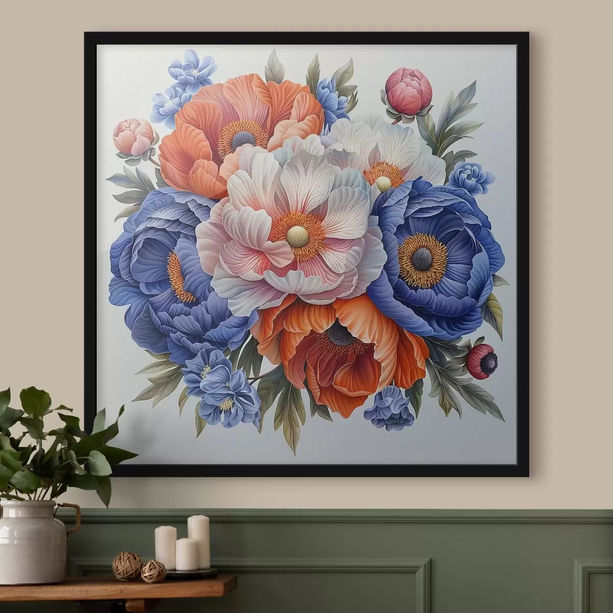 Poster Immagine di fiori su sfondo bianco f38244
