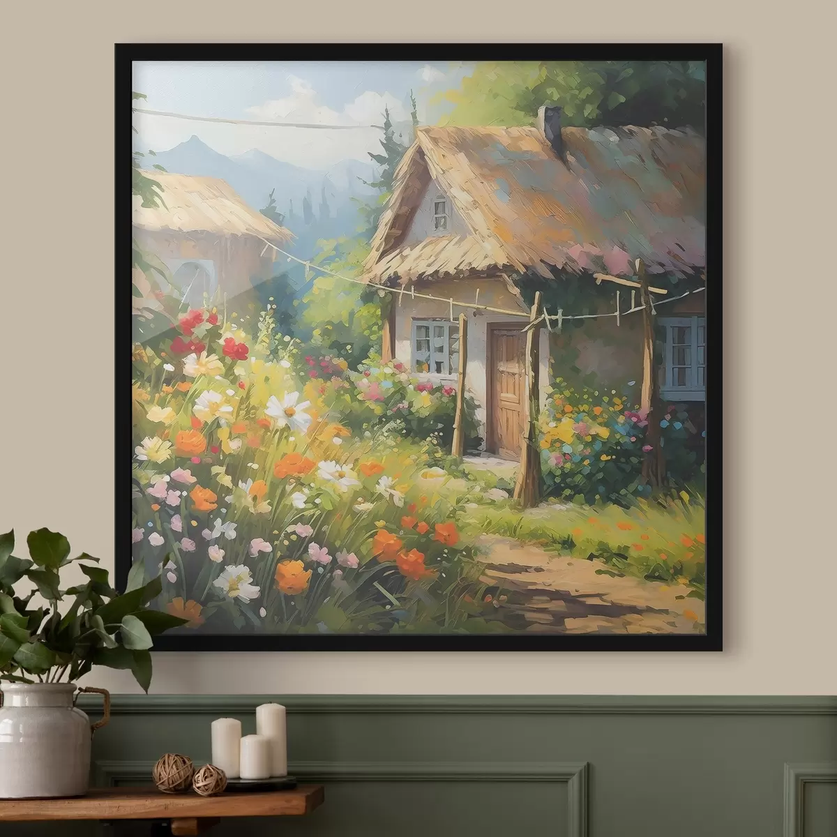 Poster Dipingere la casa con i fiori f38493