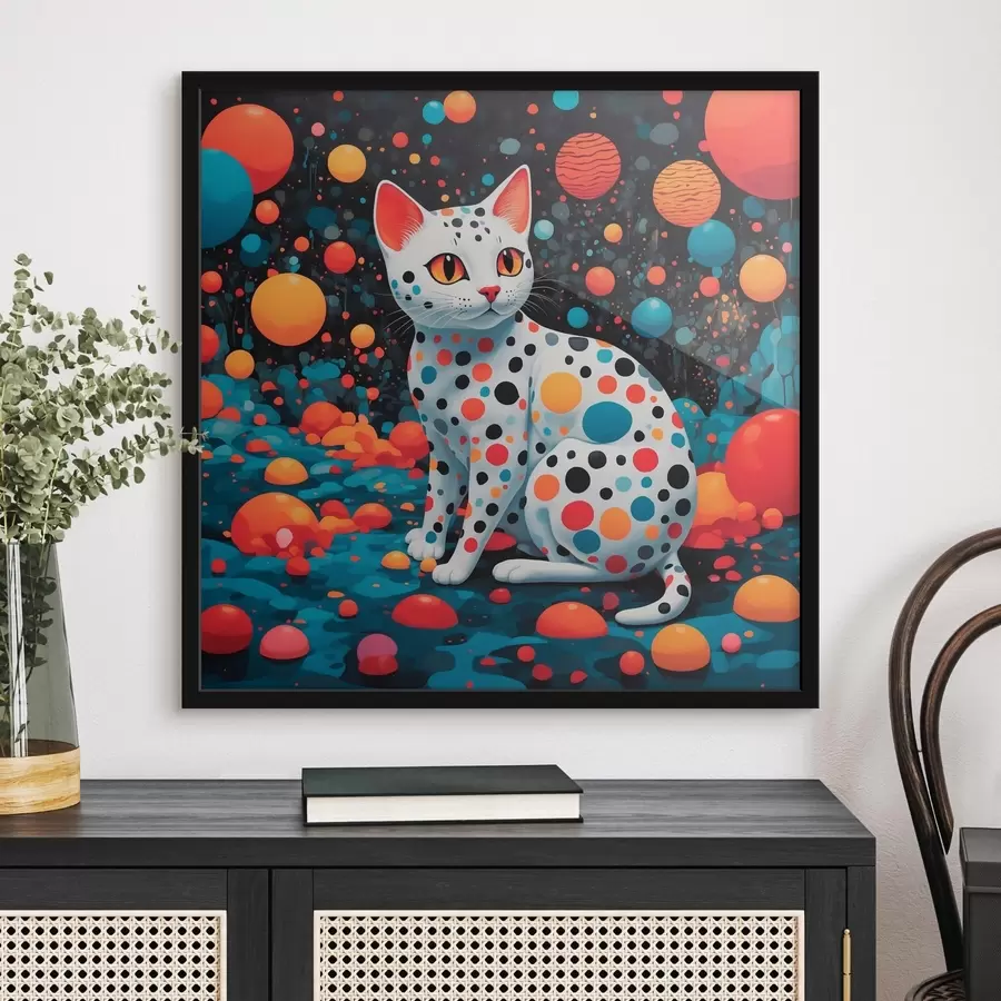 carta da parati Un gatto stravagante in un mondo colorato nr. f38679