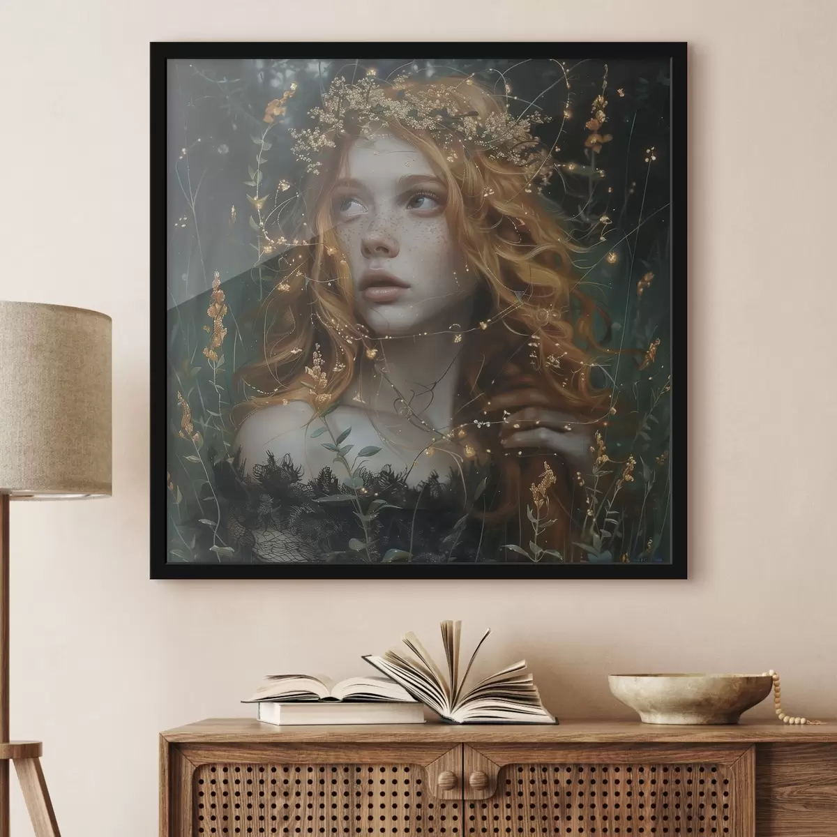 Poster Bellezza enigmatica in una foresta lussureggiante f38715