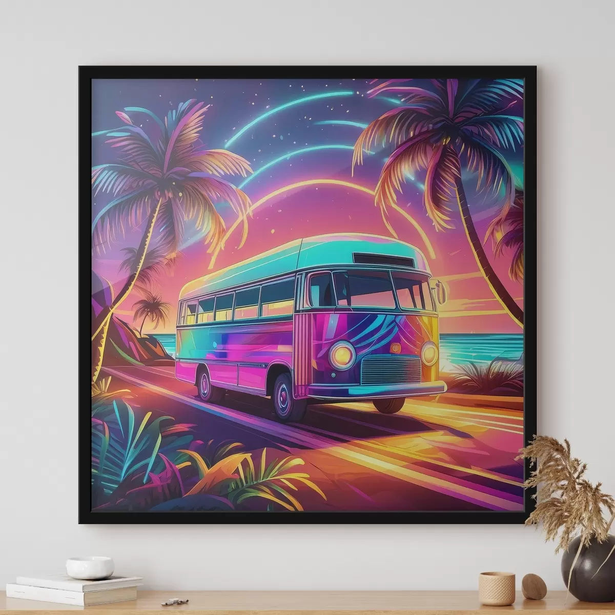 Poster Viaggio vibrante sotto il cielo del tramonto f38811