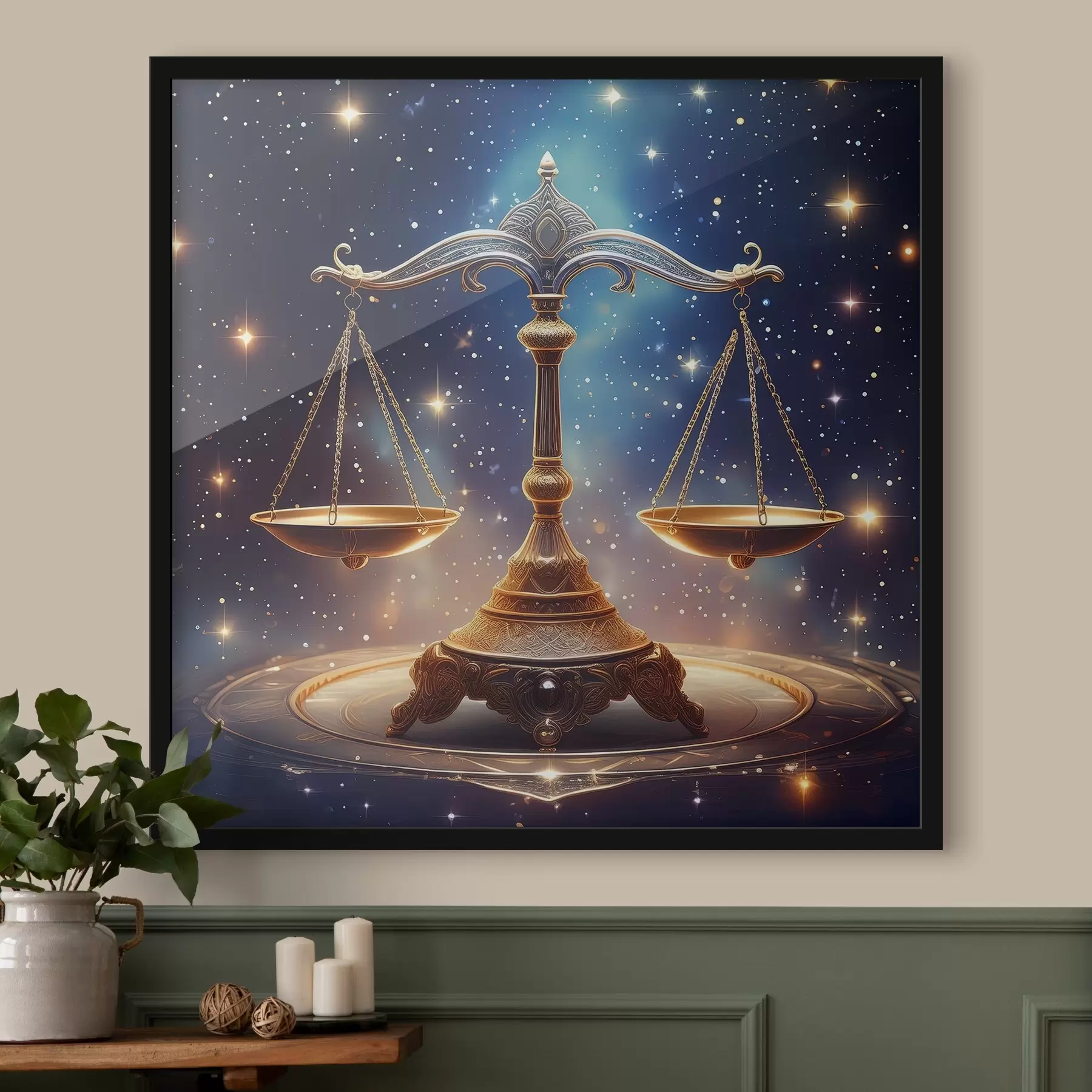 carta da parati La bilancia celeste della giustizia attende l'equilibrio nr. f39056