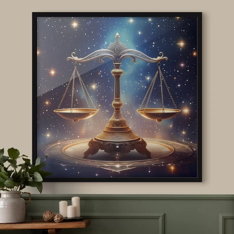 carta da parati La bilancia celeste della giustizia attende l'equilibrio nr. f39056
