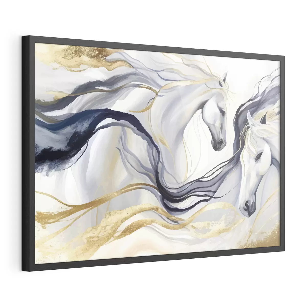 Poster Coppia di cavalli astratti con accenti f36623