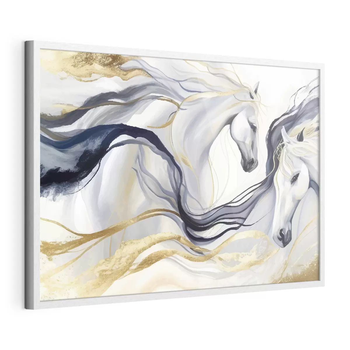 Poster Coppia di cavalli astratti con accenti f36623