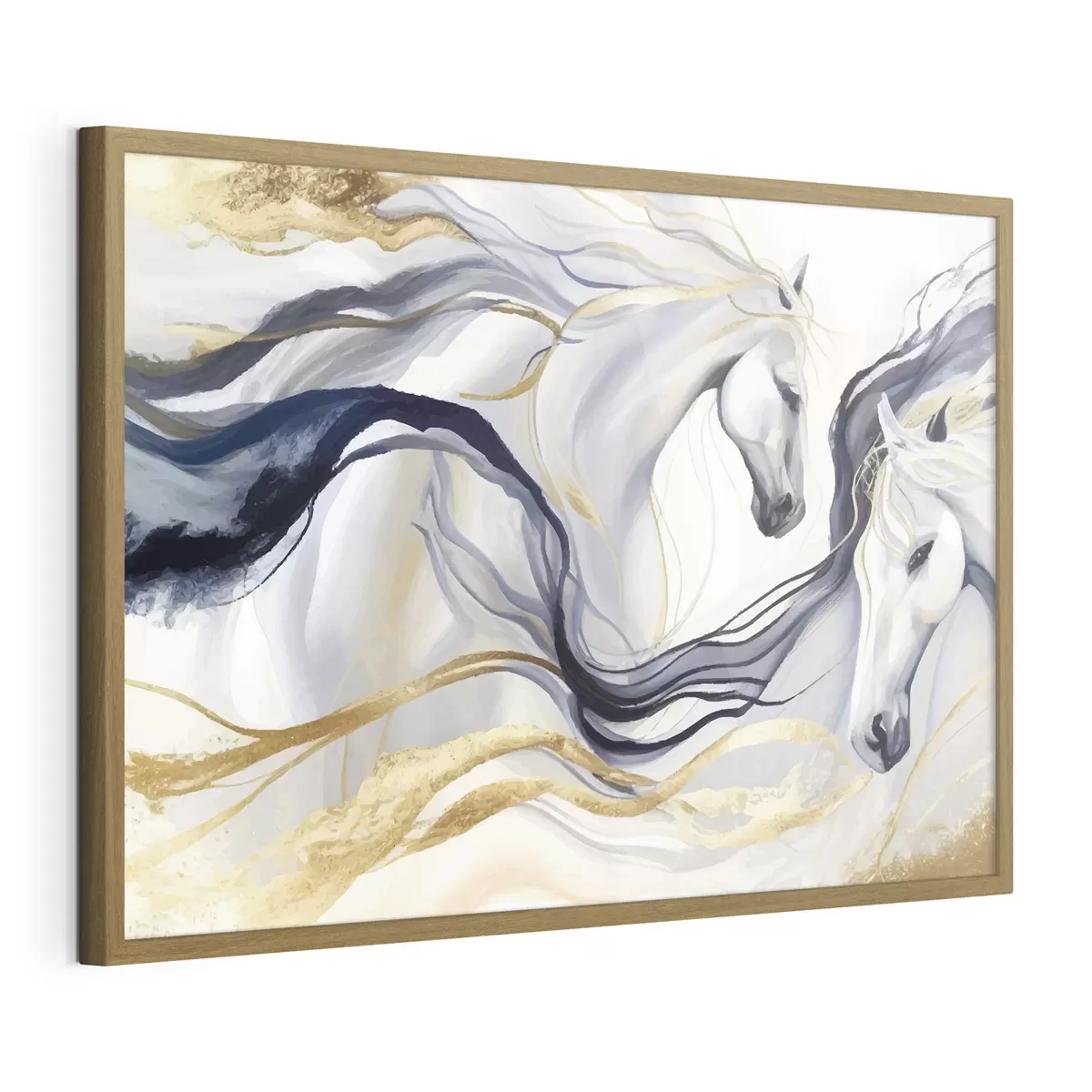 Poster Coppia di cavalli astratti con accenti f36623