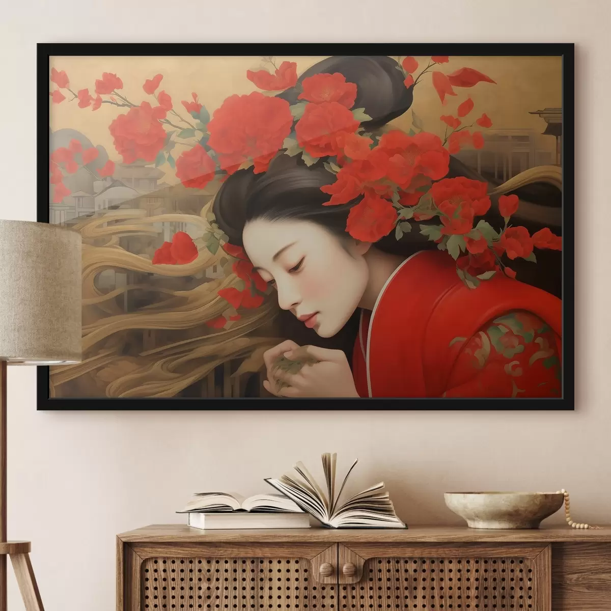 Poster Donna con fiori tra i capelli f36809