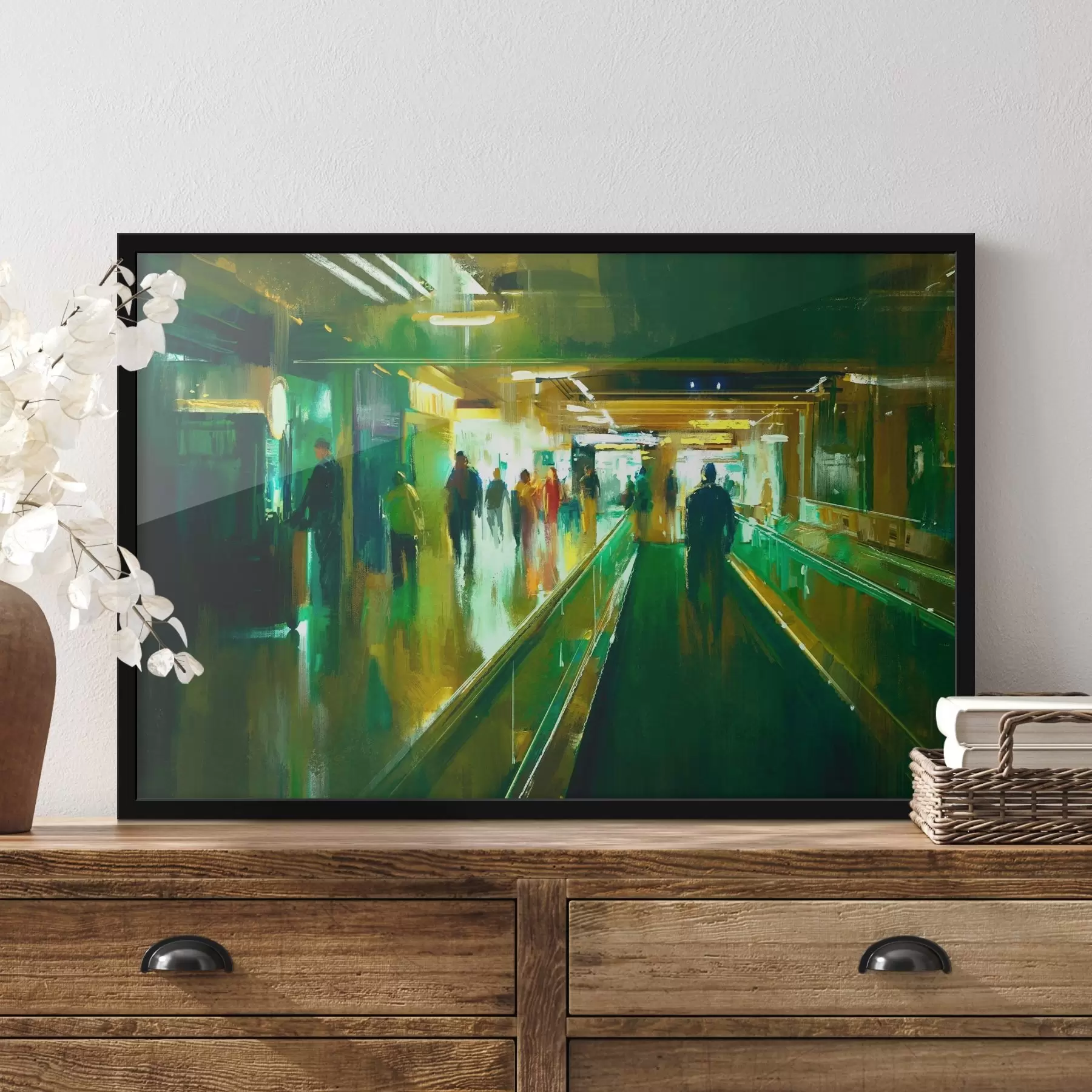 carta da parati Un gruppo di persone che cammina su una scala mobile nr. f37103