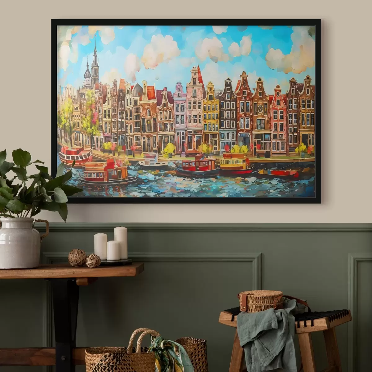 Poster Acquerello raffigurante una città f37555