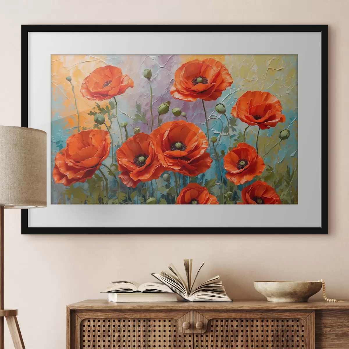 Poster Immagine che mostra i fiori rossi f37805