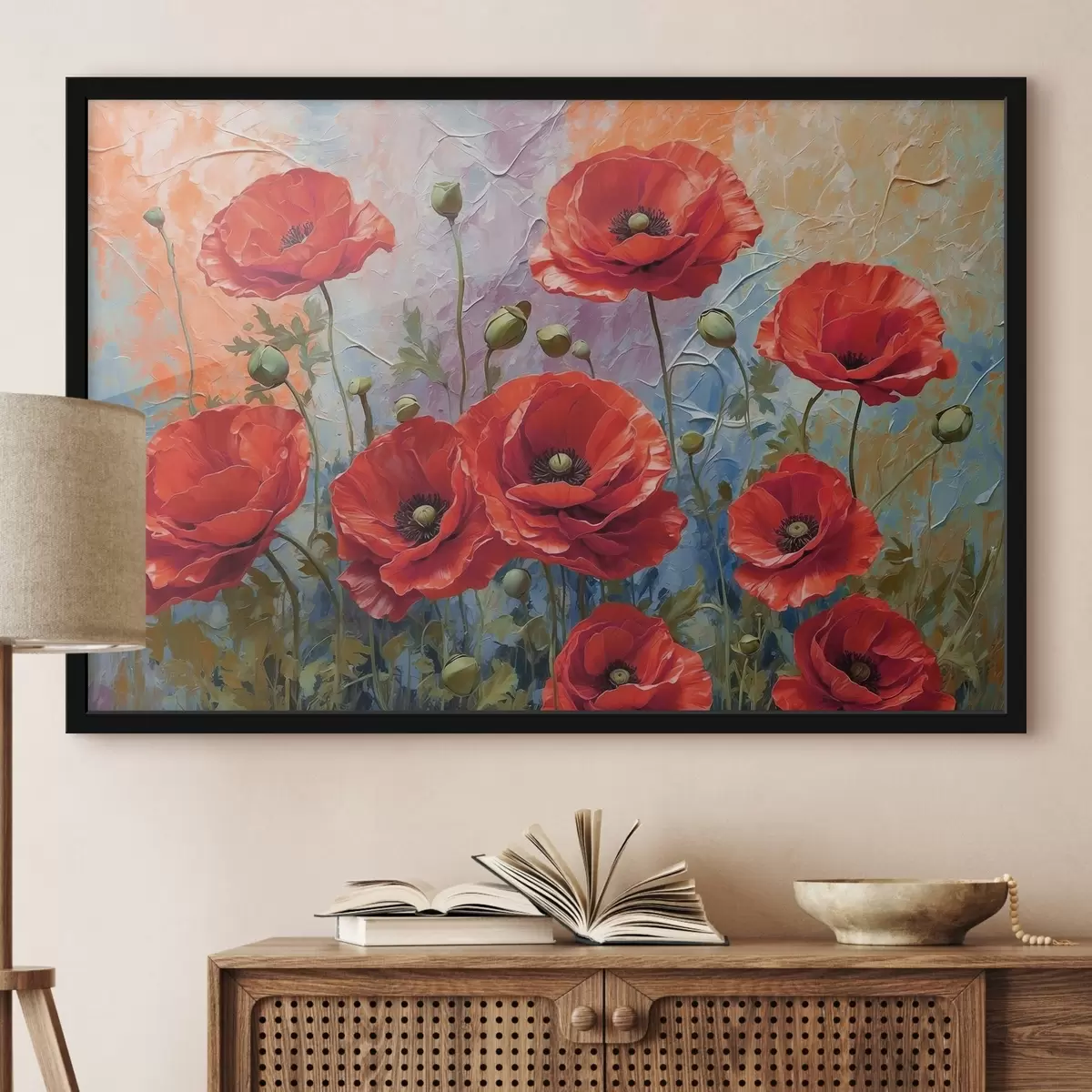 Poster Immagine che mostra i fiori rossi f37805