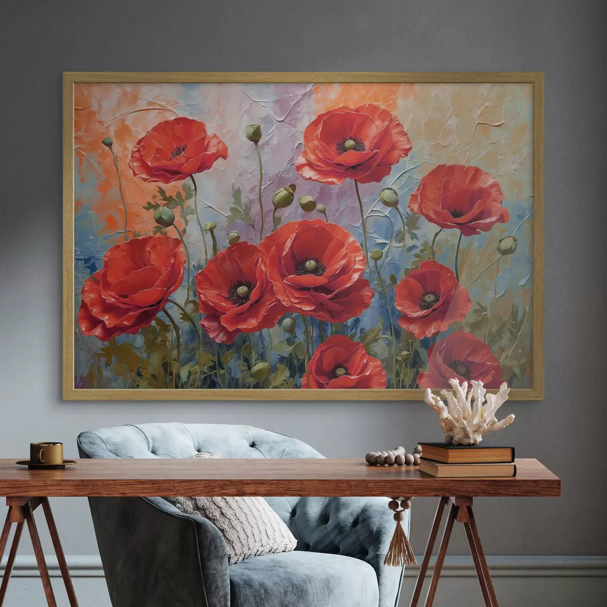 Poster Immagine che mostra i fiori rossi f37805