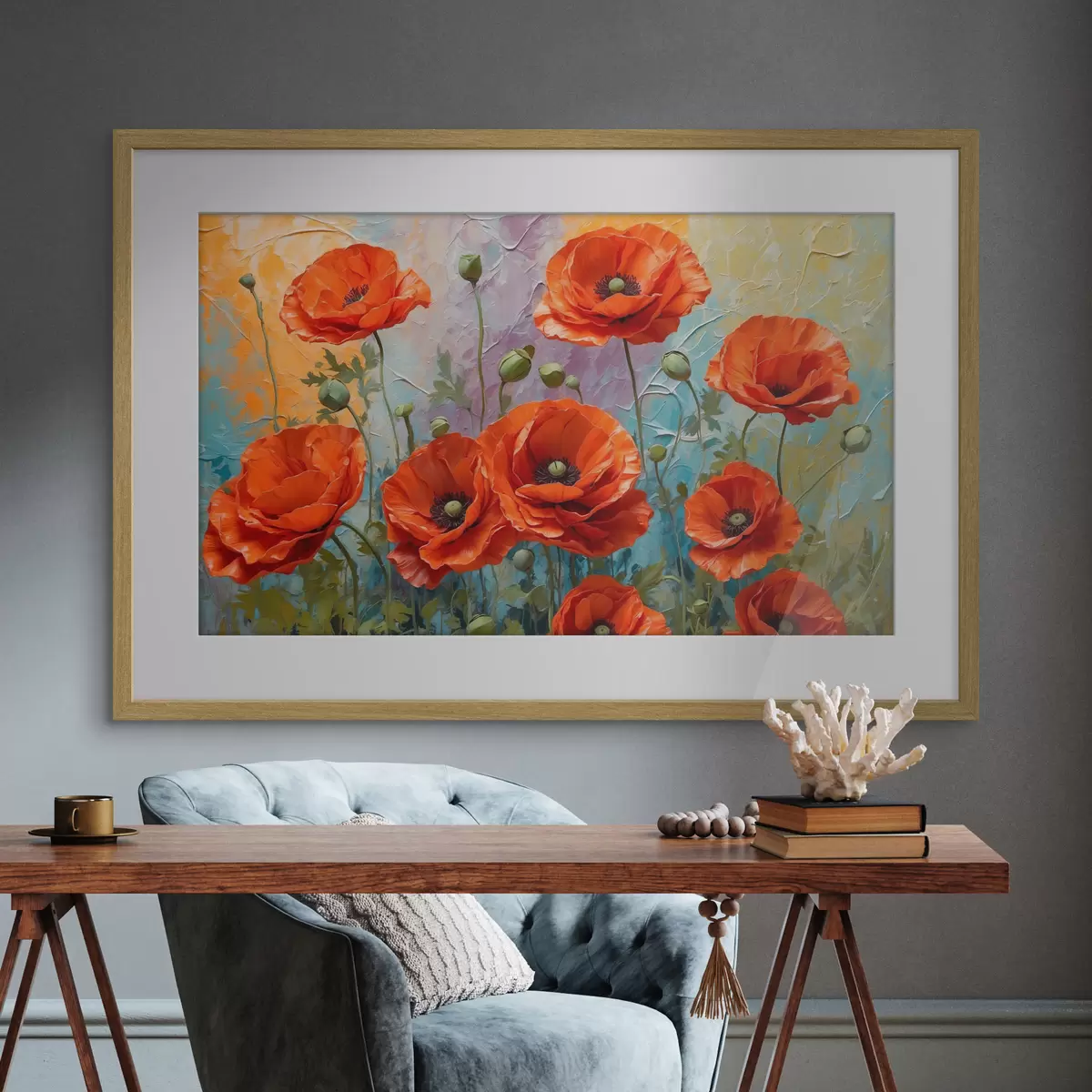Poster Immagine che mostra i fiori rossi f37805