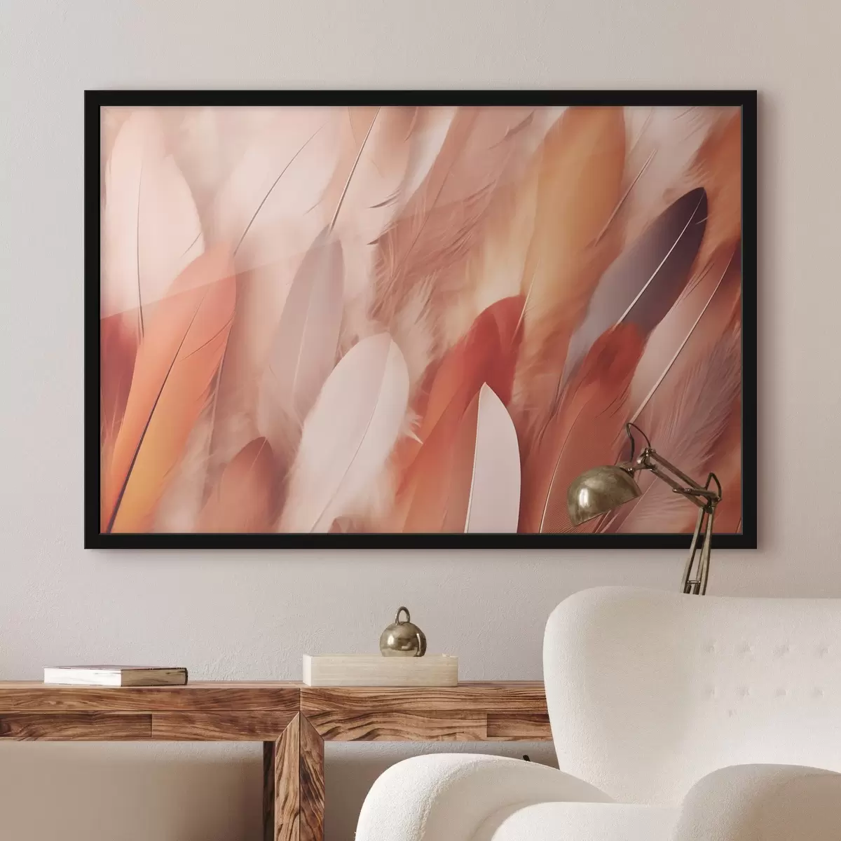 Poster Tinte morbide in un abbraccio piumoso f38085
