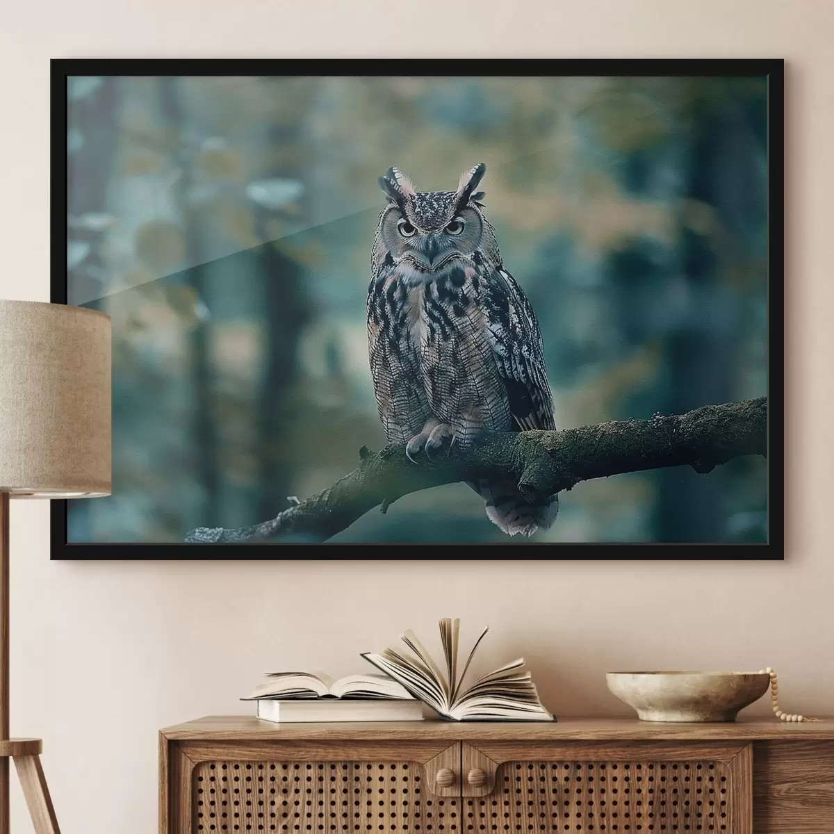 Poster Gufo seduto su un ramo f38249